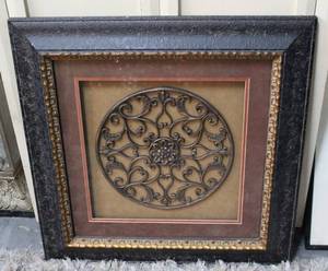 lot 165 image: Framed Metal Wall Art