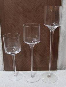 lot 129 image: Three tall decorative wine glasses