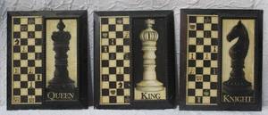 lot 183 image: the Queen, King, and Knight, each set against a checkerboard background.