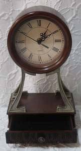 lot 199 image: Bombay Desk Top Clock with a drawer