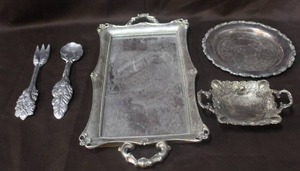 lot 207 image: collection of silver-plated serving pieces, and more see pictures