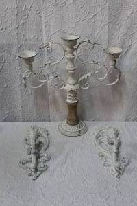 lot 224 image: Candle holders and wall mounted candle holders
