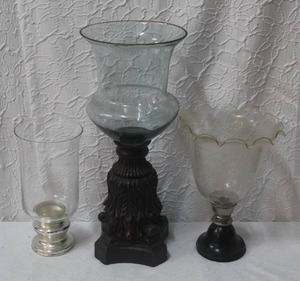 lot 241 image: Glass vases on pedestals
