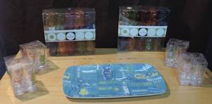 lot 317 image: Tiki lot with lights tray and shoot glasses