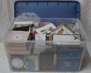 lot 342 image: Tote full of mixed Notebooks and cards