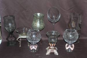 lot 381 image: Mixed Lot of candle holders tall wine glass candle holder and more see pictures