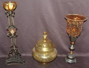 lot 384 image: Decorative candle holder vases and more see pictures