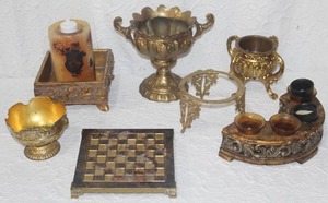 lot 390 image: Mixed Lot with candle holders and bowl with pestle and much more see pictures