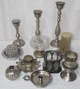 lot 391 image: Large lot of candle holders and candle see pictures