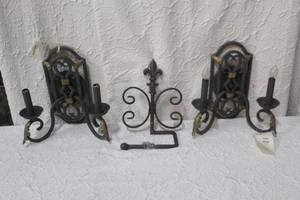 lot 456 image: wall decor candle lights need to be hard wired and more see pic.