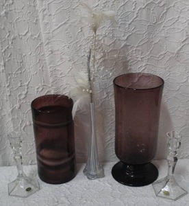 lot 479 image: Vintage Vase 1960s Hand Blown Infused Glass Amethyst Vase and more see pictures