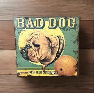 lot 17 image: Vintage Bad Dog Metal Advertising Sign