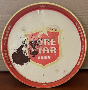 lot 27 image: Vintage 1960s &amp 70s Lone Star Beer Metal Serving Tray