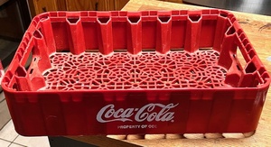lot 29 image: Vintage COCA COLA Red Plastic 6-Pack Bottle Case  Crate