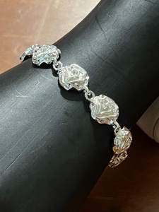 lot 65 image: .925 Sterling Silver BohoHip Hop Style Rose Bracelet