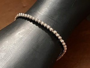 lot 72 image: 4mm .925 Sterling Silver Bead Bracelet