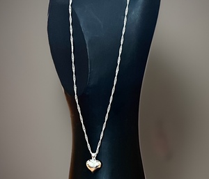 lot 82 image: .925 Sterling Silver Heart-Shaped Pendant Necklace