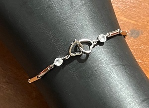 lot 91 image: .925 Sterling Silver Double Heart Bracelet