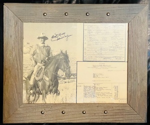 lot 97 image: Framed John Wayne Photo, Certificate of Death, &amp Mortuary Bill