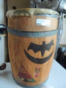 lot 411 image: wooden barrel made into conga drum