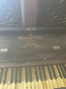 lot 1401 image: Steinway & sons upright piano