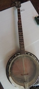 lot 1522 image: Lipa Banjo - 4 string with Rosewood  Resonator Clear head 236-s05081