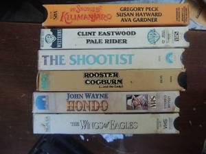lot 911 image: vhs tapes - western John Wayne x 5 plus 3 other