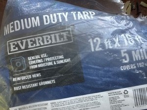 lot 1387 image: Everbuilt medium duty tarp 12ft x 16ft new