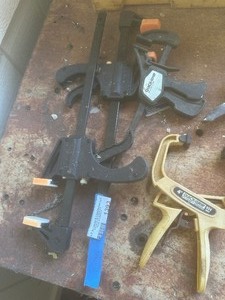 lot 1393 image: 3 bar clamps and 2 clamps