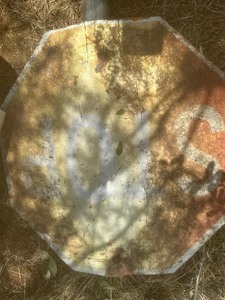 lot 1813 image: STOP  SIGN ON POST