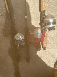 lot 1792 image: 2 fishing rods 3 reels Shakespeare