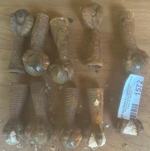 lot 1572 image: claw on glass  furniture feet   QTY 10