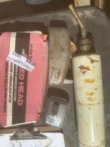 lot 1601 image: propane torch - 3 18 x 3 34 wedge anchor - ryobi 12v battery