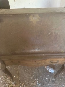 lot 1615 image: vintage drop down desk 40 tall 28 wide 16 deep