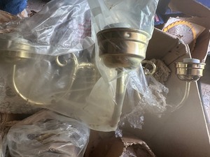 lot 1640 image: brass light fixture