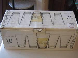 lot 61 image: circle ware centrum 10 piece of glass cups