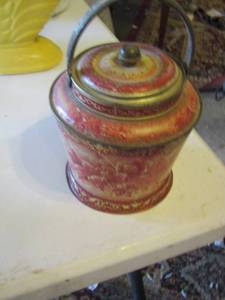 lot 80 image: vintage red rose ice bucket with handle