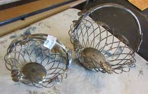 lot 175 image: 2 silver plate handled baskets