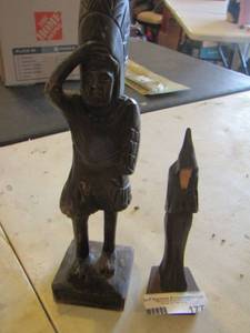 lot 177 image: wooden statues