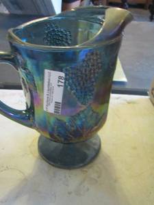 lot 178 image: Carnival GLASS PITCHER blue