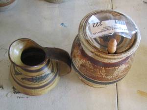 lot 222 image: creamer mug and a honey dish