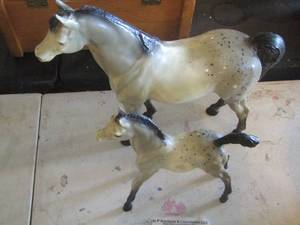 lot 221 image: qty 2 Breyer horses black speckles