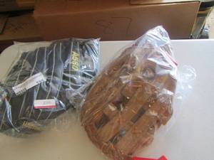 lot 195 image: Wilson brown baseball glove, Wilson black baseball glove