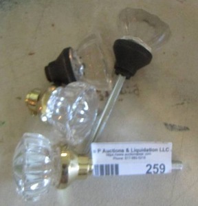 lot 259 image: glass door knobs