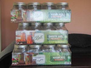 lot 310 image: qty 3 packs of ball mason jars with lids new 16 oz. jars