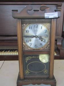 lot 332 image: Alarcon 31 day mantle clock needs minor repairs