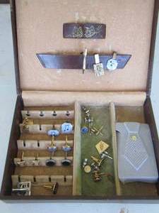 lot 333 image: key box full of various shirt pins