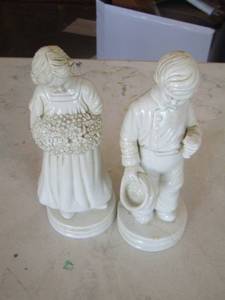 lot 601 image: qty 2 white figurines ceramic made in Italy