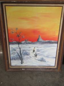 lot 625 image: framed painted canvas by aladkins 75
