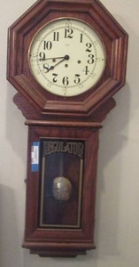 lot 636 image: Regulator wall clock